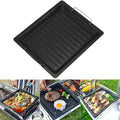 Feurossa Cast Iron Grill Plate Reversible Plate | For Gas Grill & Stove | 25 × 30 cm | For Pizza, Meat, Vegetables & Fish