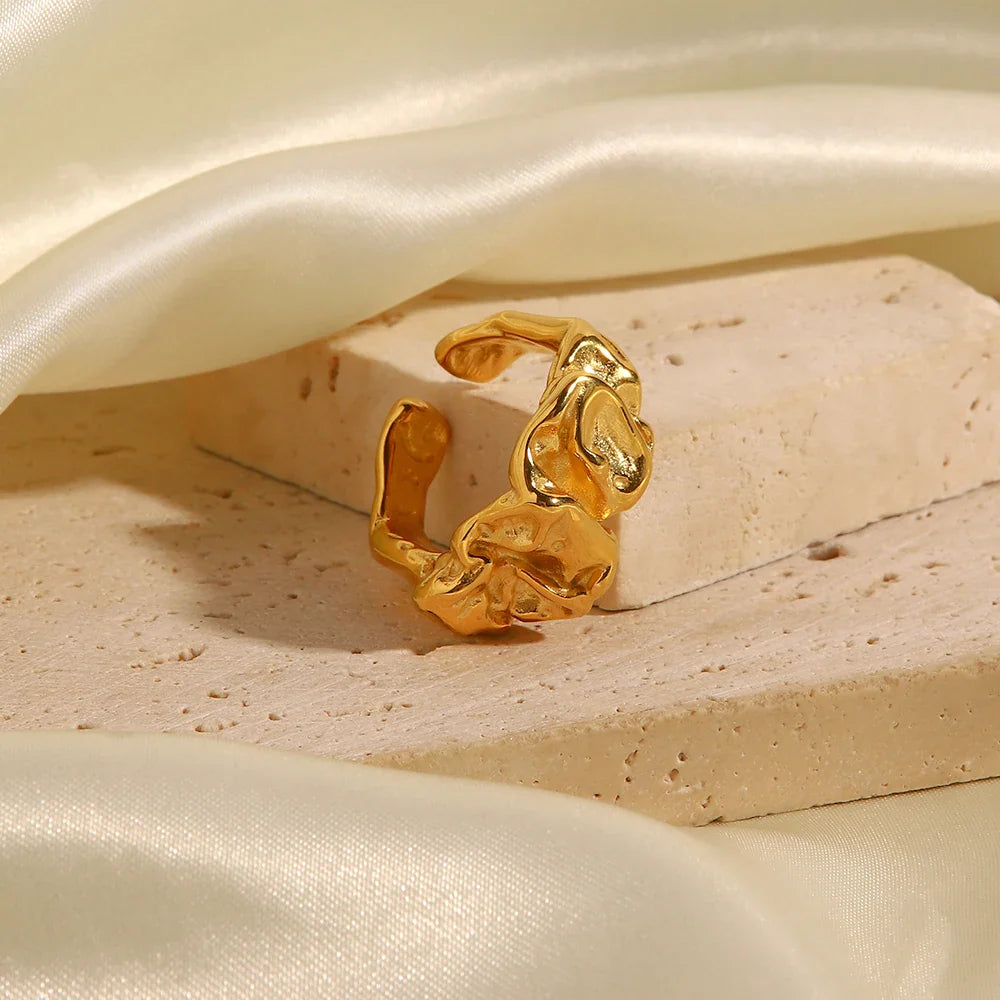 Adjustable Textured Lava Ring
