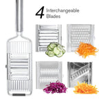 Kitchen Cut Stainless Steel Vegetable Grater & Chopper | 3-in-1 Kitchen Grater | Non-Slip & Dishwasher Safe
