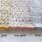 Sparkling Table Runner "StellaLuxe" | Gold, Rose Gold or Silver | Metallic Shimmering Mesh Runner with Star Pattern | For Parties & Dinner Decoration