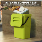 Binova Mini Trash Can | With Lid | Hanging & Wall Mounted | Compact & Odor Blocking | For Kitchen, Bathroom & Office