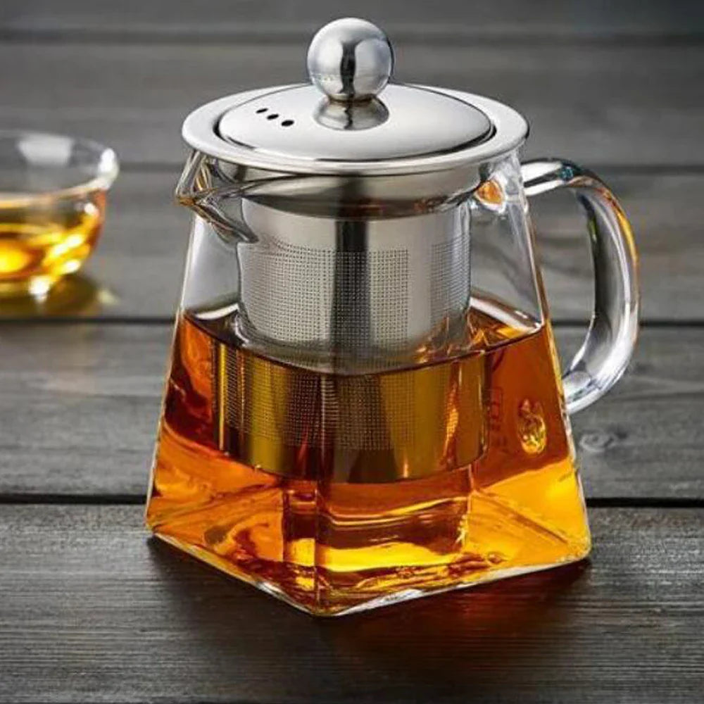 Teavora Glass Teapot with Stainless Steel Infuser | Heat Resistant & Dishwasher Safe | For Loose Tea & Tea Flowers | 550/750/950 ml