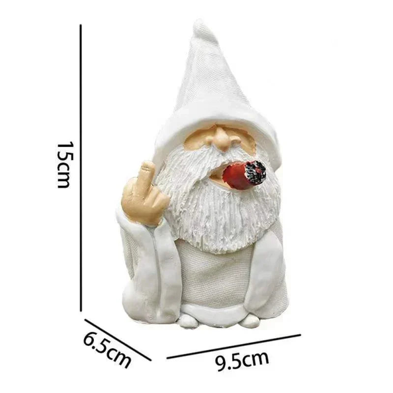 Angry Middle Finger Garden Gnome Decor