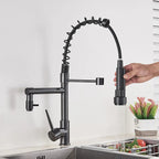 Retractable Faucet with Double Spout – Flexible Faucet for Sink, High Pressure, Swivel, Ideal for Modern Kitchens, Easy Installation