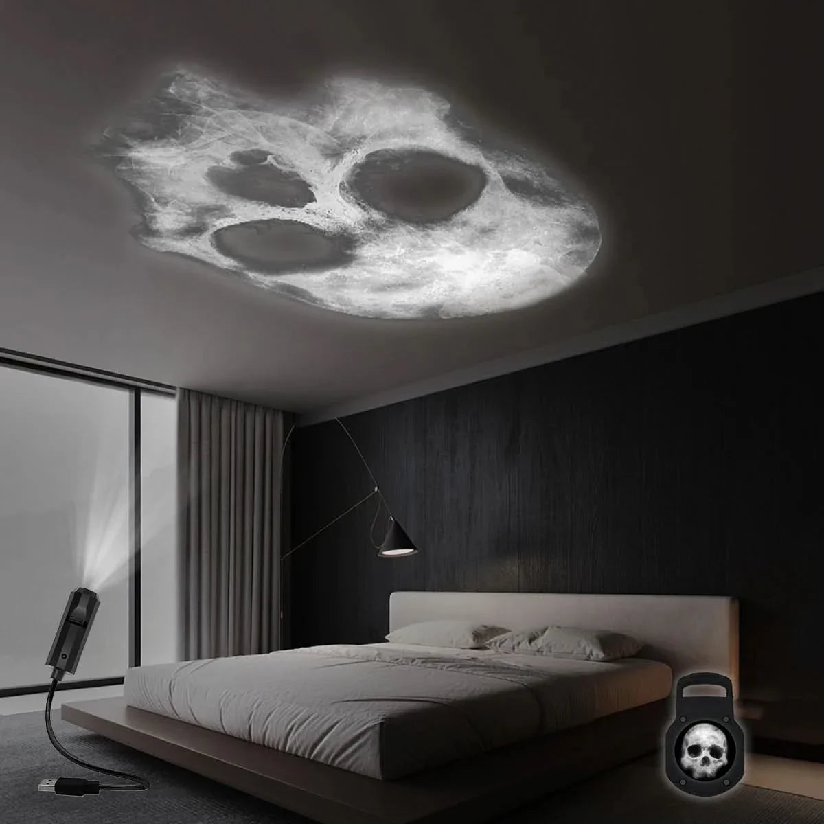 Skull Projection Night Light with USB Power