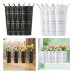 Retro Iron Flower Bucket with Handles – Decorative Metal Flower Pot for Home