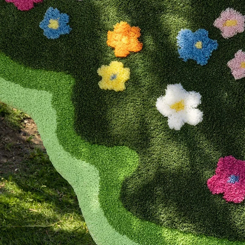 Moss and Floral Garden Rug