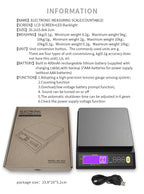 5 kg/0.1 g and 10 kg/1 g digital electronic kitchen scale, LCD display, fully waterproof stainless steel weighing tool for baking