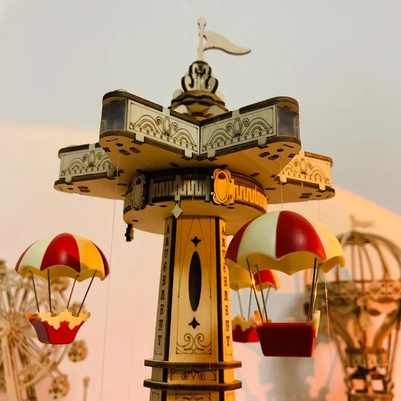Wooden 3D Puzzle DIY Carnival Tower Kit