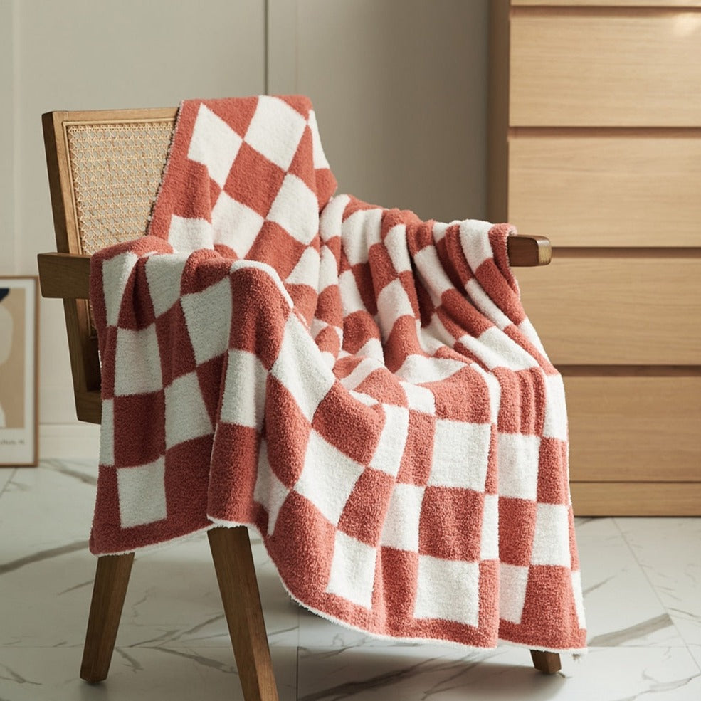COLOURFUL CHECKERBOARD THROW