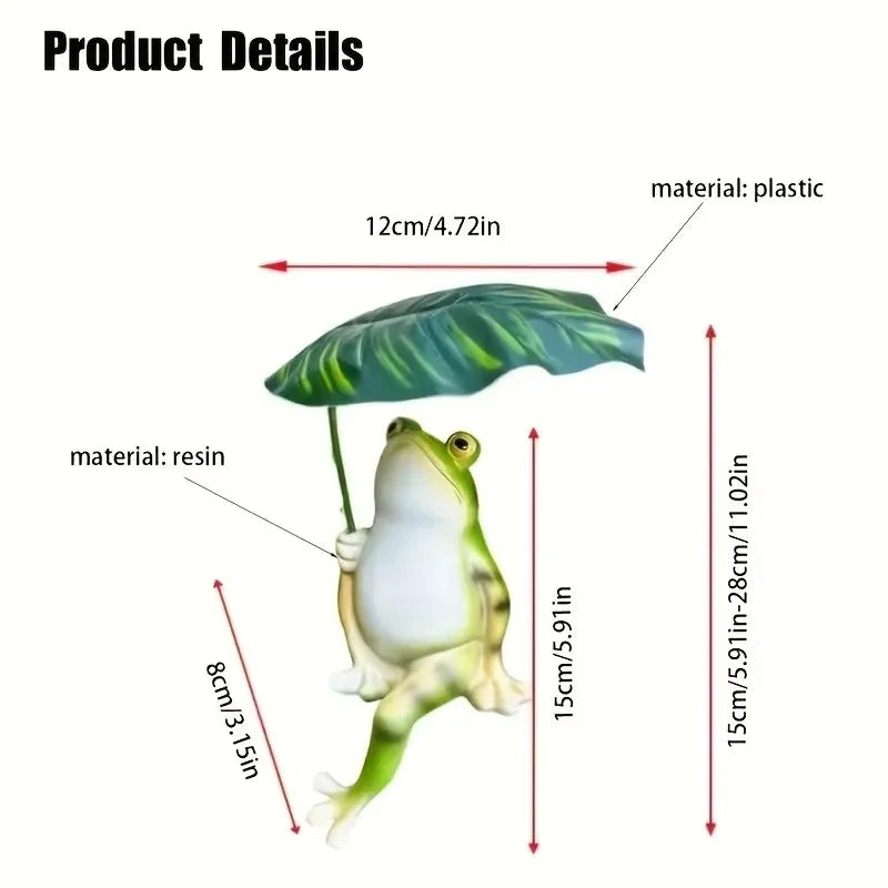 Frog on Lotus Leaf Figure for Aquarium Garden Decoration and Balcony Decoration