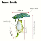 Frog on Lotus Leaf Figure for Aquarium Garden Decoration and Balcony Decoration