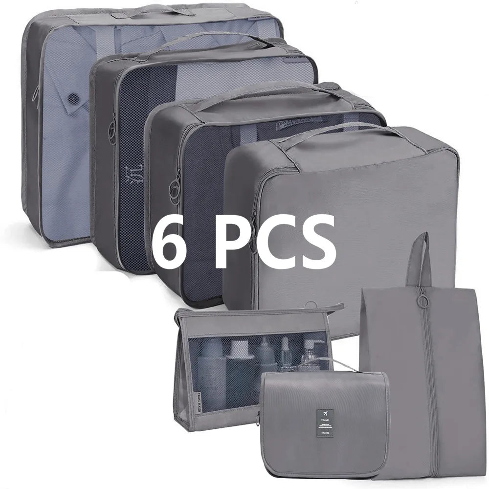 TRAVORO Packing Cube Set | 6-piece | Waterproof & Extra Volume | Suitcase Organizer for Men