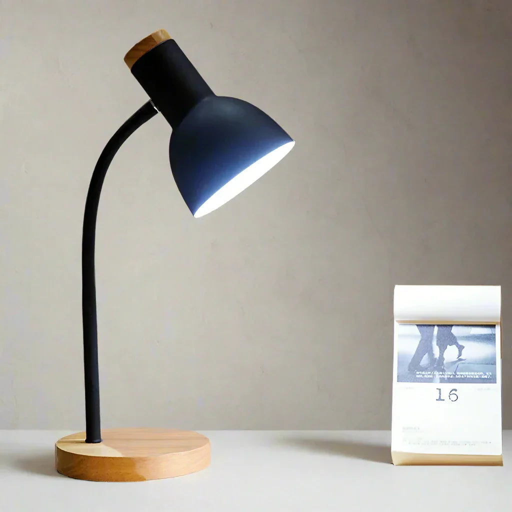 Autumn and Winter Lighting | Nordic Creative Wood Art Iron LED Desk Lamp - Moxie