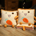 Playful Cartoon Toast Foldable Travel Pillow Blanket