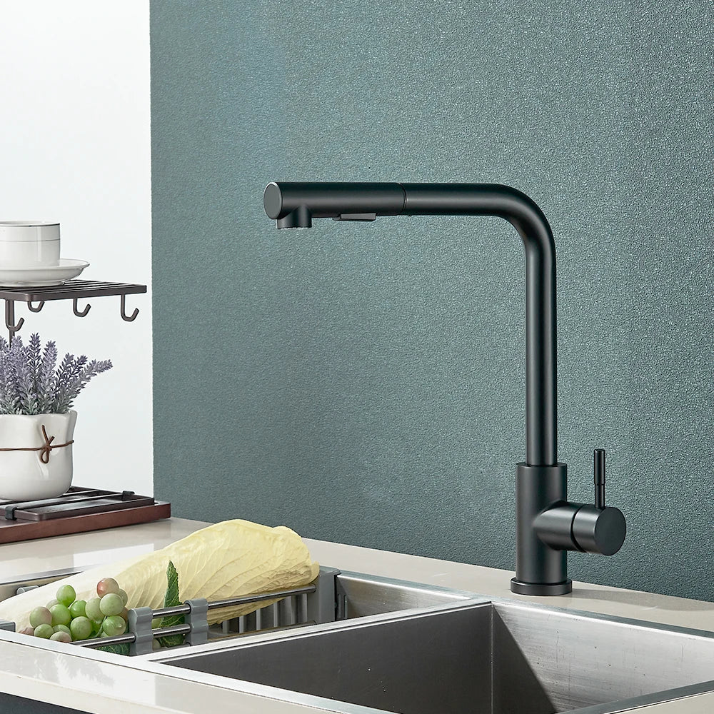 FlexiJet Black extendable kitchen faucet