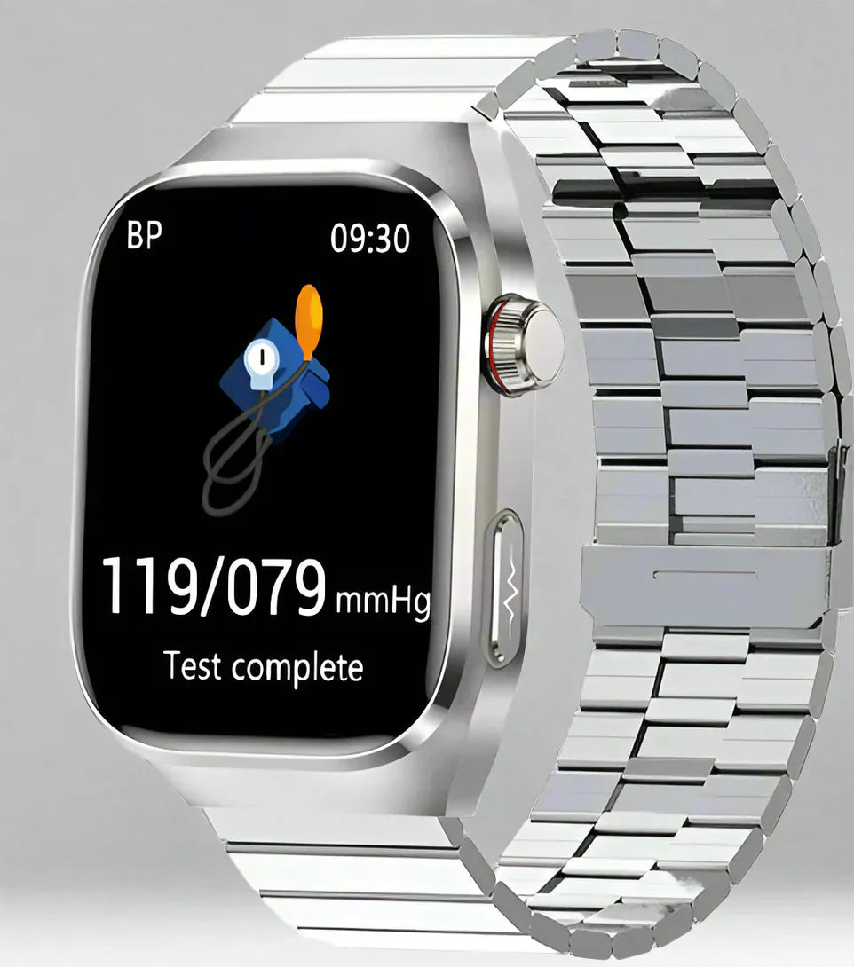 Advanced Health Smartwatch with ECG, Blood Glucose Monitoring, 2.04-Inch AMOLED Display – Waterproof Fitness Tracker