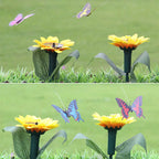 SOLAVIA Sunflower Garden Stake | With rotating Butterfly or Hummingbird | Solar Decor for Garden & Potted Plants | 20×20×10 cm