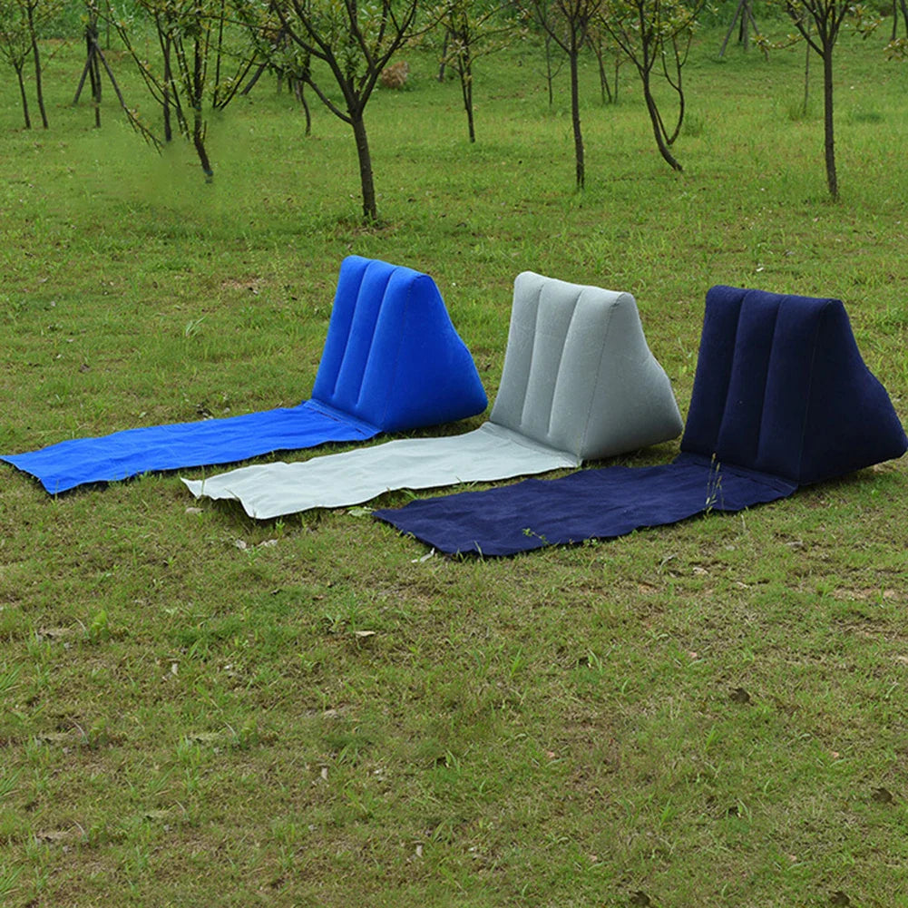 Inflatable Beach Mat with Backrest | Foldable & Comfortable | AirLounge Travel & Camping Lounge Pillow