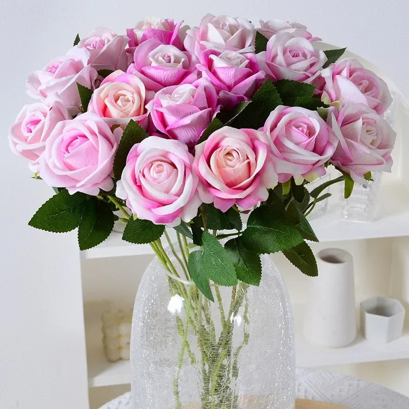 20 pieces Realistic Velvet Silk Rose Bouquet