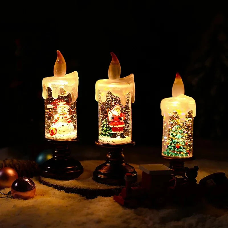 Snowfall Crystal Christmas Candle Light