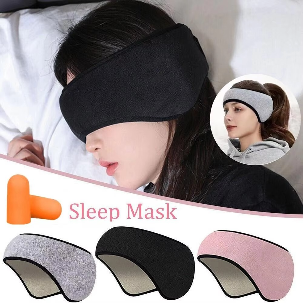 Three-Layer Blackout Sleep Mask with Soft Ear Muffs