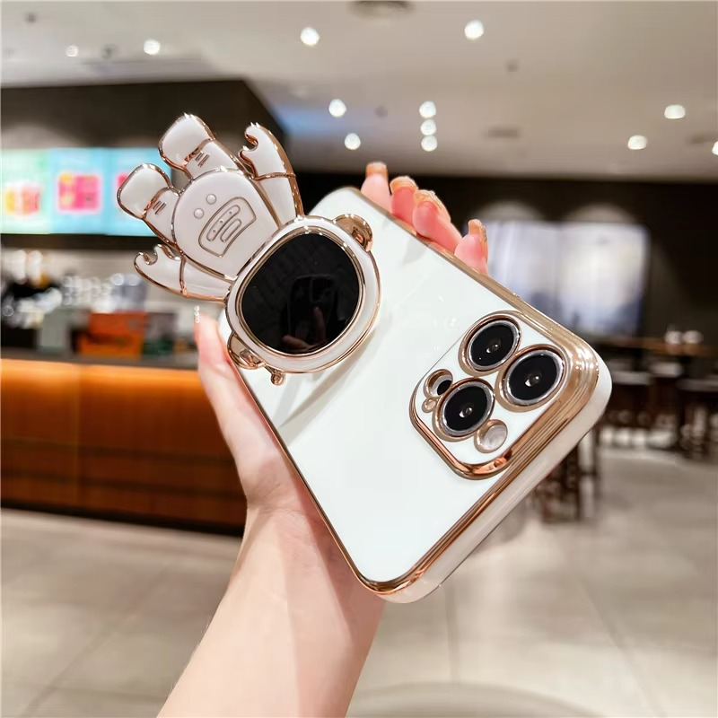 Astronaut Kickstand Soft Case for Various iPhone Models