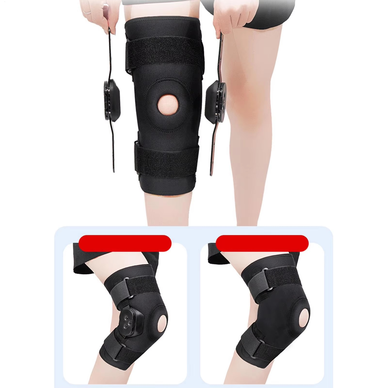 Hinged Knee Brace Adjustable Sports Knee Support for Comfortable Compression and Stabilizing Support