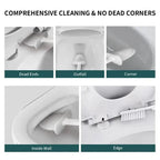 Toilet Brush HygieBrush DuoClean | 2-in-1 Silicone Toilet Brush Set with Wall Mount | Antibacterial & Space-Saving