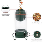 Metal Window Bird Feeder with Weight-Activated Rotating Perch and Seed Capacity