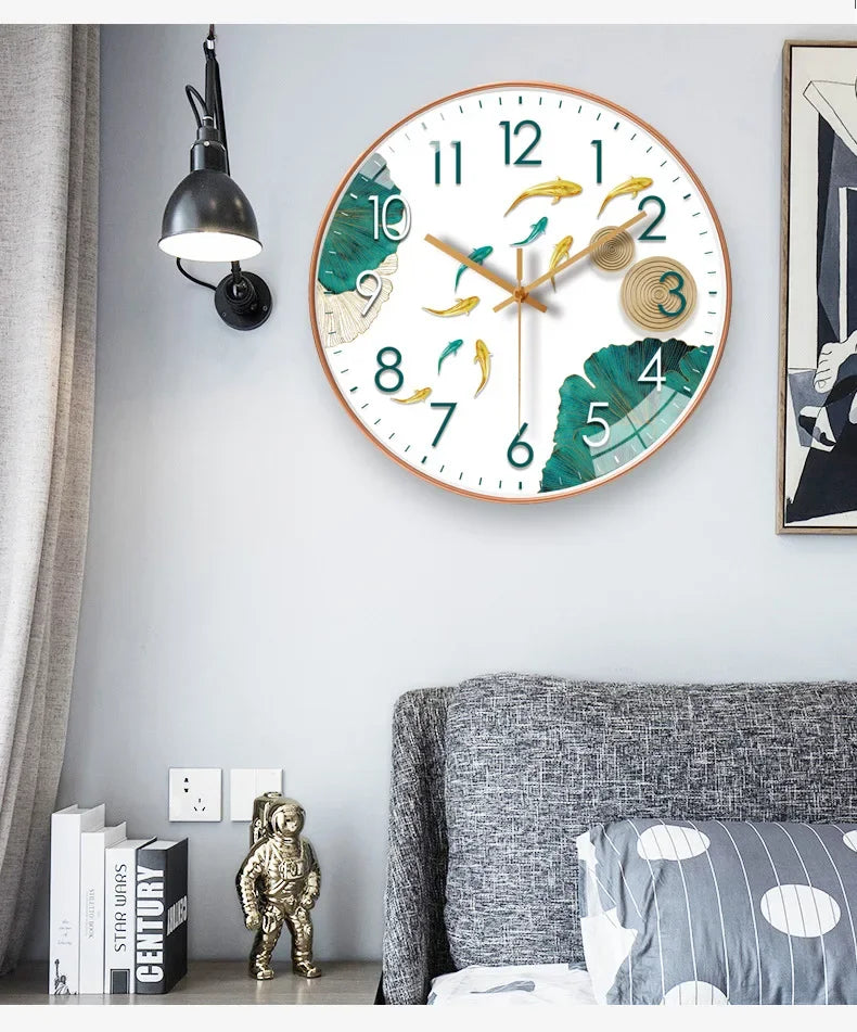 Modern wall clock elegance in the bedroom