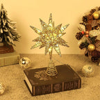 TwinkleGlow - LED Star Tree Topper with Warm Light and Easy Setup