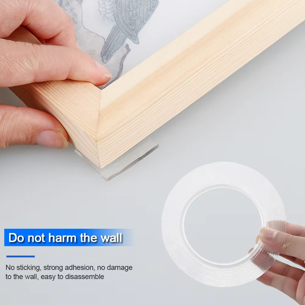 Transparent Double Sided Nano Adhesive Tape - 1M 3M 5M Reusable Waterproof Mounting Roll