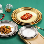 Stainless Steel Round Barbecue Dining Plate