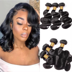 Short Peruvian Body Wave Hair Bundles 3/4 Pack Deals, 100% Unprocessed Virgin Human Hair, Loose Body Weave