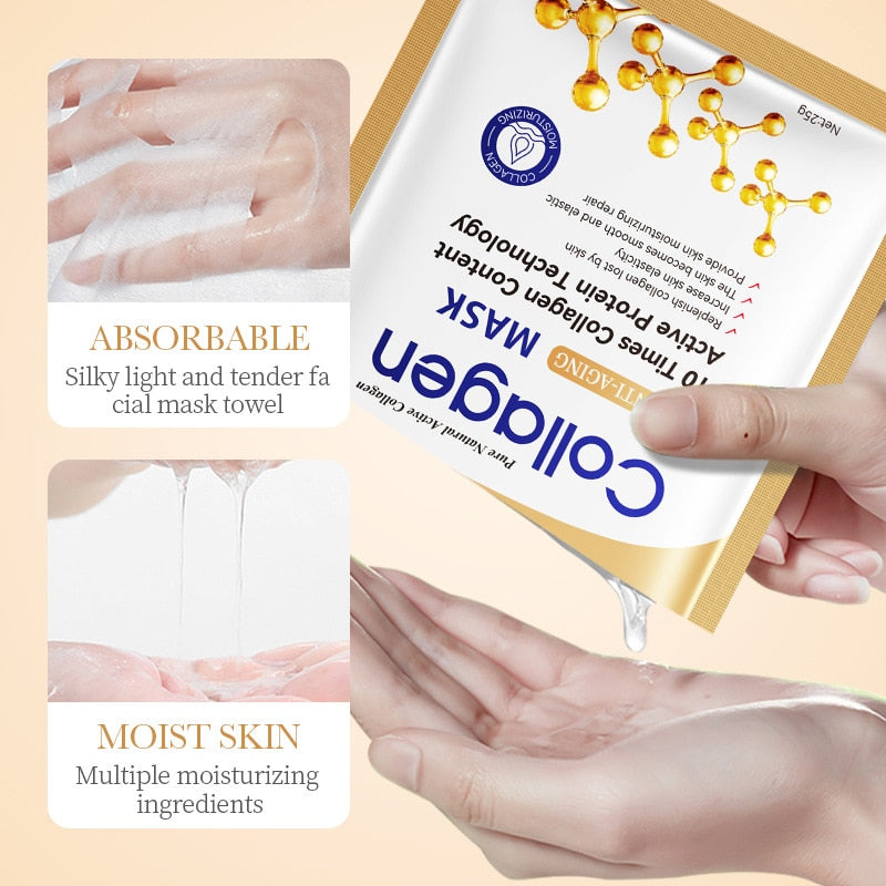 10 pieces collagen face mask