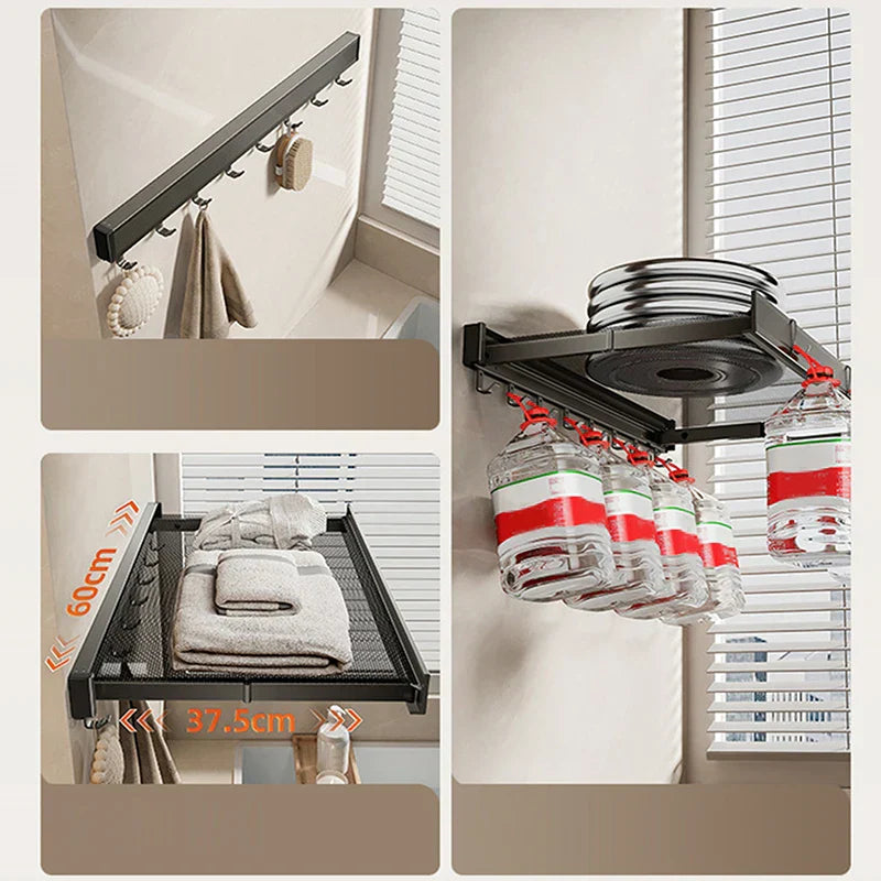 Ultra Suction Expandable Towel Storage Organizer Rack