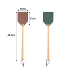 Insektra Leather Fly Swatter with Wood Handle | 13×10 cm Striking Surface | Stainless Steel Rivets | Hanging Device