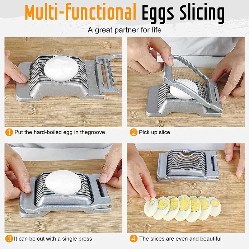 Egg Slicer SchnittMeister | Stainless Steel Cutting Wires | For Egg, Cheese & Mushrooms | Robust Aluminum Housing