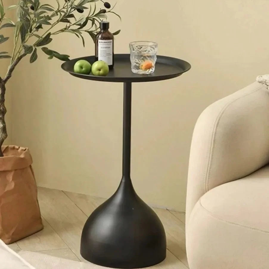 Scandinavian Round Side Table of Metal