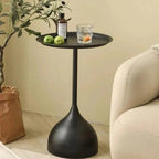 Scandinavian Round Side Table of Metal