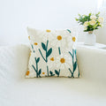 Cushion with Embroidered Daisies for Sofa and Living Room Without Filling