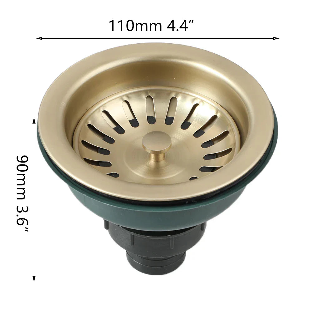 AquaGuard Stainless Steel Sink Strainer with Odor Filter – Pop-Up Stopper & Anti-Blocking Basket