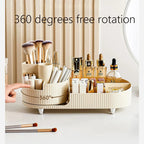 Clearlyn SpinBox Rotatable Make-up Organizer made of Plastic | Cosmetic Box with Compartments | 360° Rotating & Space-Saving | Acrylic Look