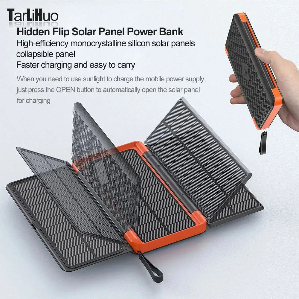 Solar Powerbank VoltMate Flip 15W | 10,000/20,000mAh | Wireless Qi Charging | Solar Panel Foldable | Waterproof & Shockproof