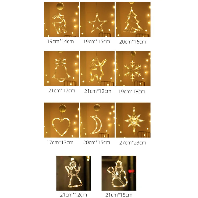 Luminova | LED Window Light Christmas | Bell · Snowman · Star | Battery Operated & with Suction Cup | Warm White | Window Decoration