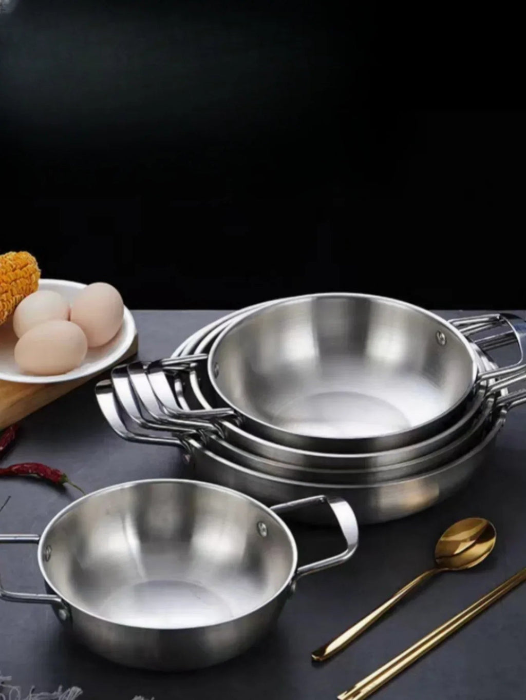 GastroPan – Stainless Steel Sauce & Paella Pan with Handle