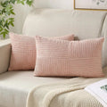 VelvetAura Cushion Cover - Stylish Striped Cushion Covers in Luxury Corduroy Set