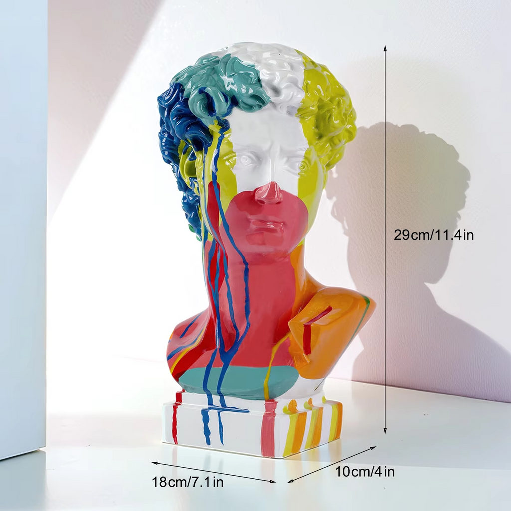 Modern David Bust Sculpture - Abstract Resin Study for Contemporary Decor