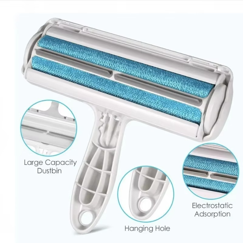Reusable Pet Hair Removal Mitt and Self-Cleaning Roller Set for Furniture, Couch, and Carpet